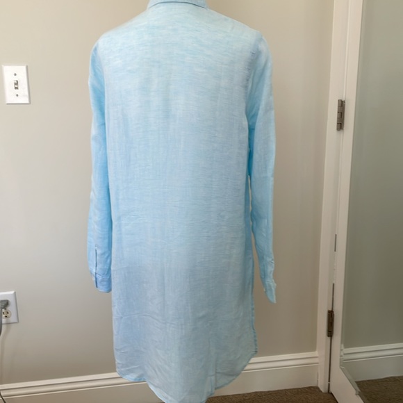 J Jill- blue long linen shirt- small - Picture 2 of 9